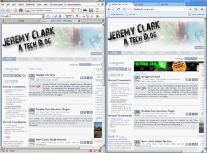 Comparison shot of Firefox and Chrome